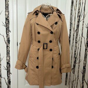 Womens Camel Waterproof Trench Coat